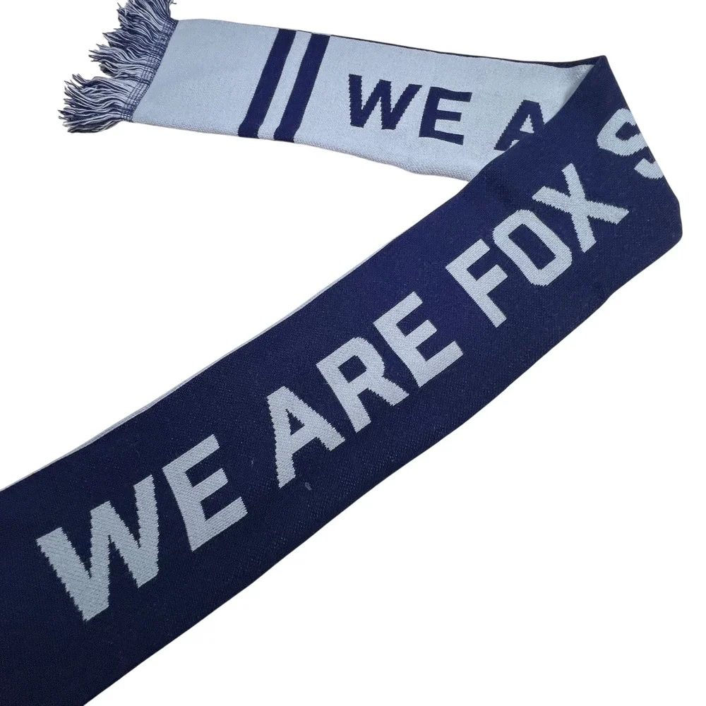 Fox Sports Scarf We Are Fox Sports Knit Tassel Blue Gray Fan Gear Warm Winter